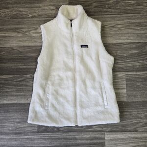 Patagonia Los Gatos Deep Pile Fleece Vest Womens XLarge White Sleeveless Comfort